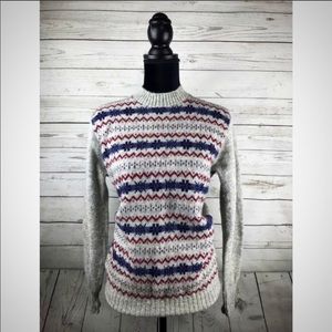 VTG Scottish 100% Wool Gray Crewneck Sweater M